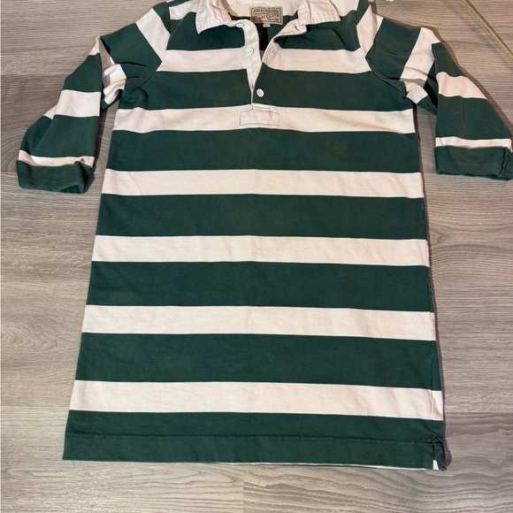 Abercrombie & Fitch Rugby Polo Dress in Green and White StripesSize Large - Picture 2 of 10